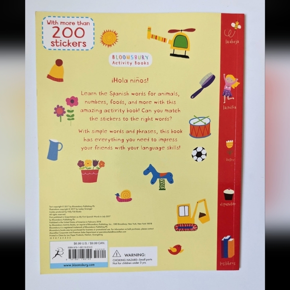 My First Spanish Words Activity Book with 200+ Stickers NEW - Picture 2 of 2